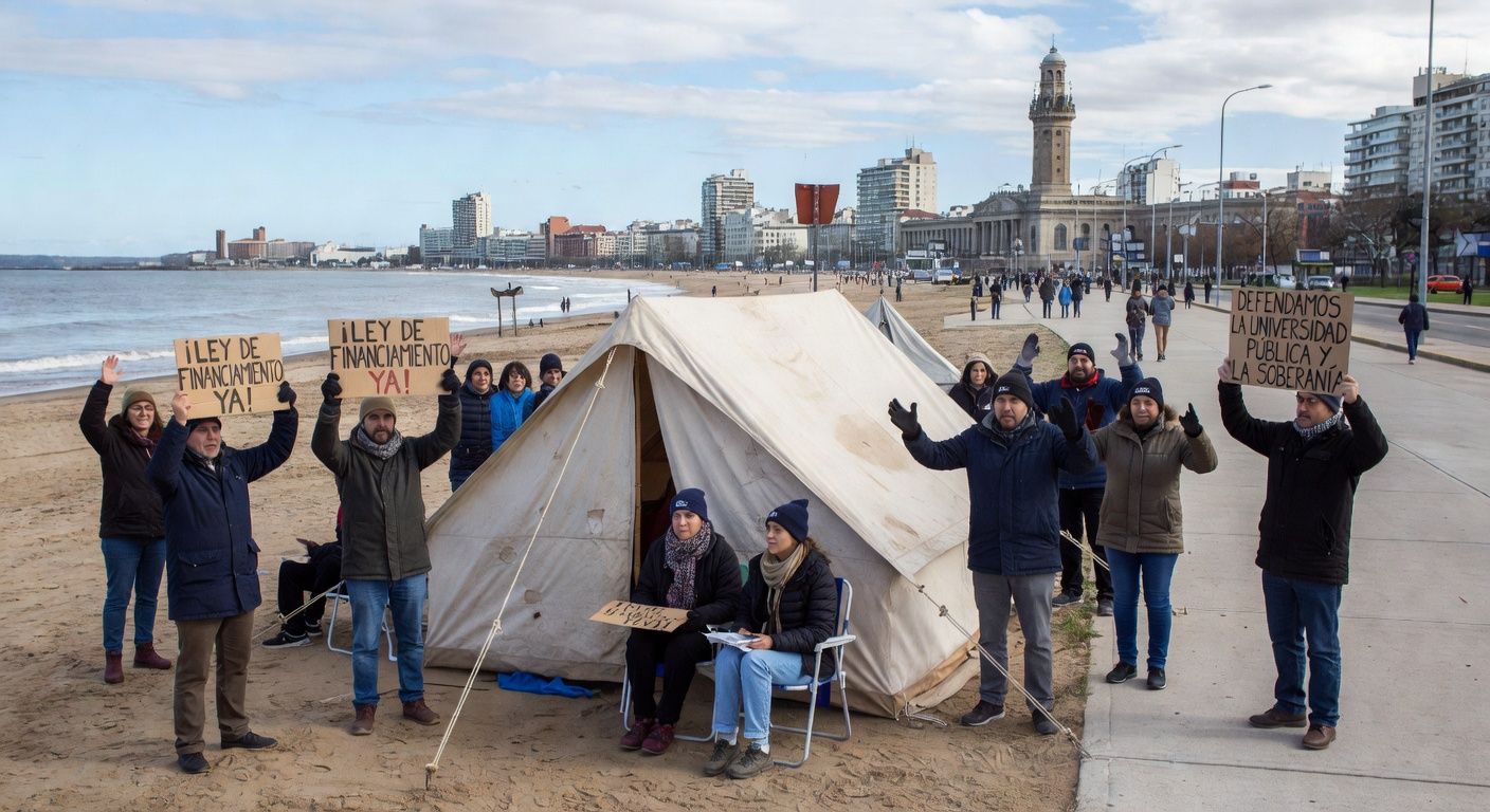 Carpa por la universidad y la soberanía: docentes y nodocentes de la UNMDP reclaman por la ley de financiamiento